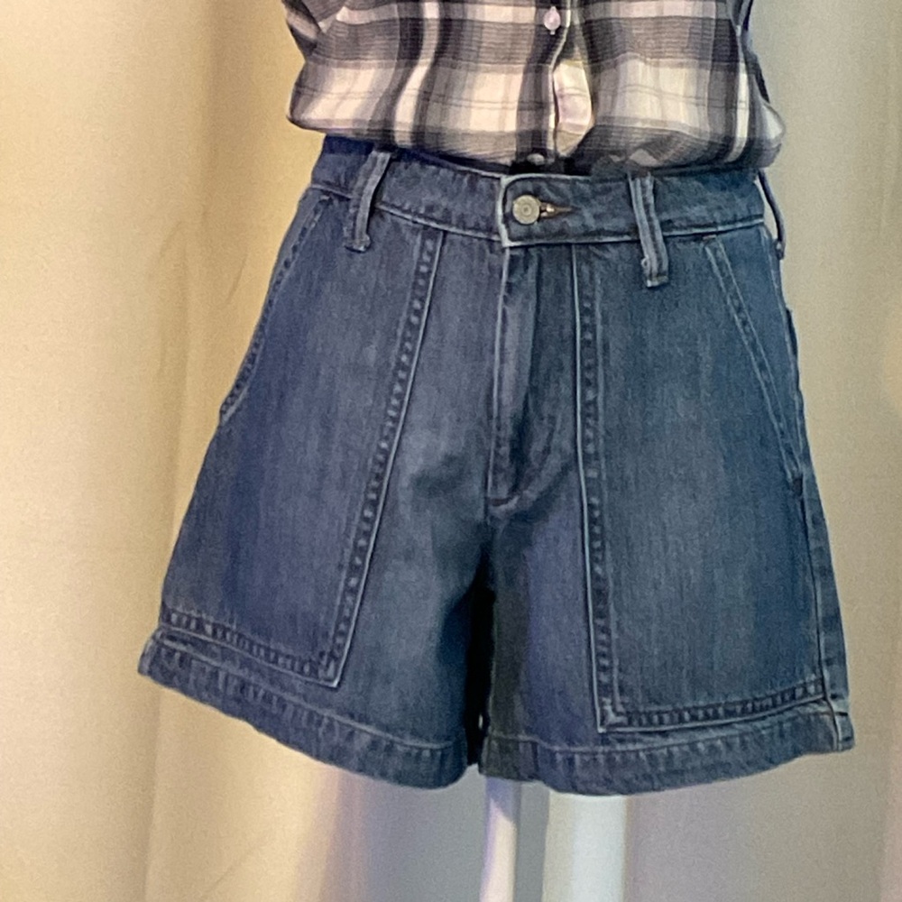 Banana Republic Factory Blue Jean Shorts High-Waisted Relaxed Fit